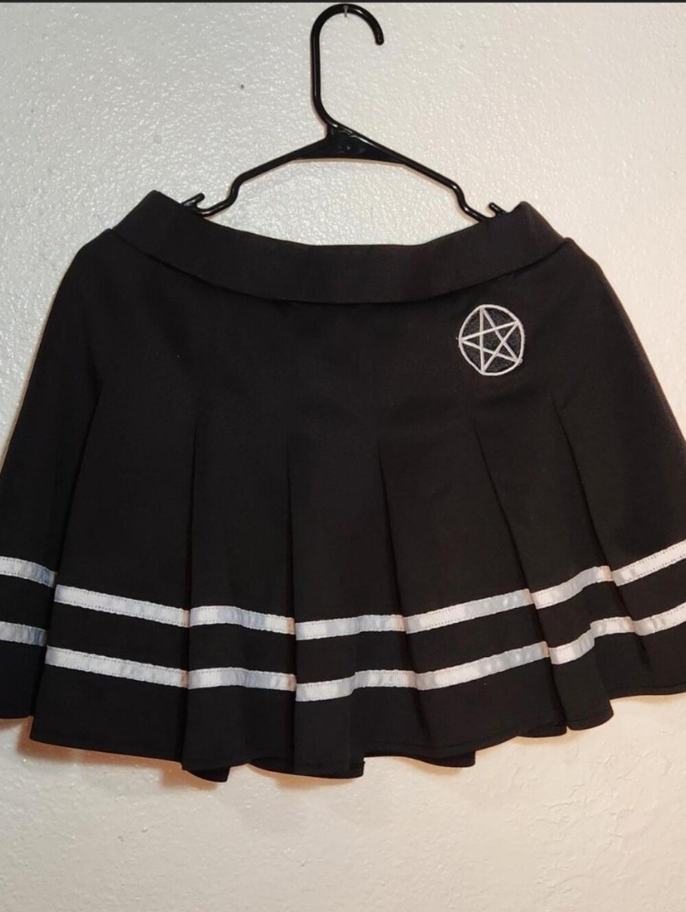Spencer's Black Circle Skater Skirt with White Trim